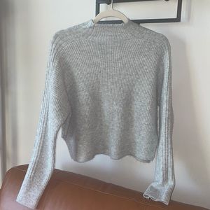 Mock neck grey sweater